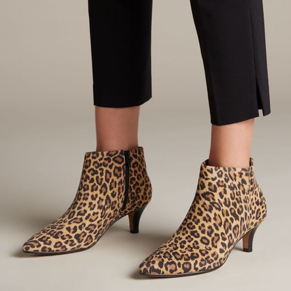 Clarks Womens Linvale Sea Ankle Boots Leopard | UK-9314257